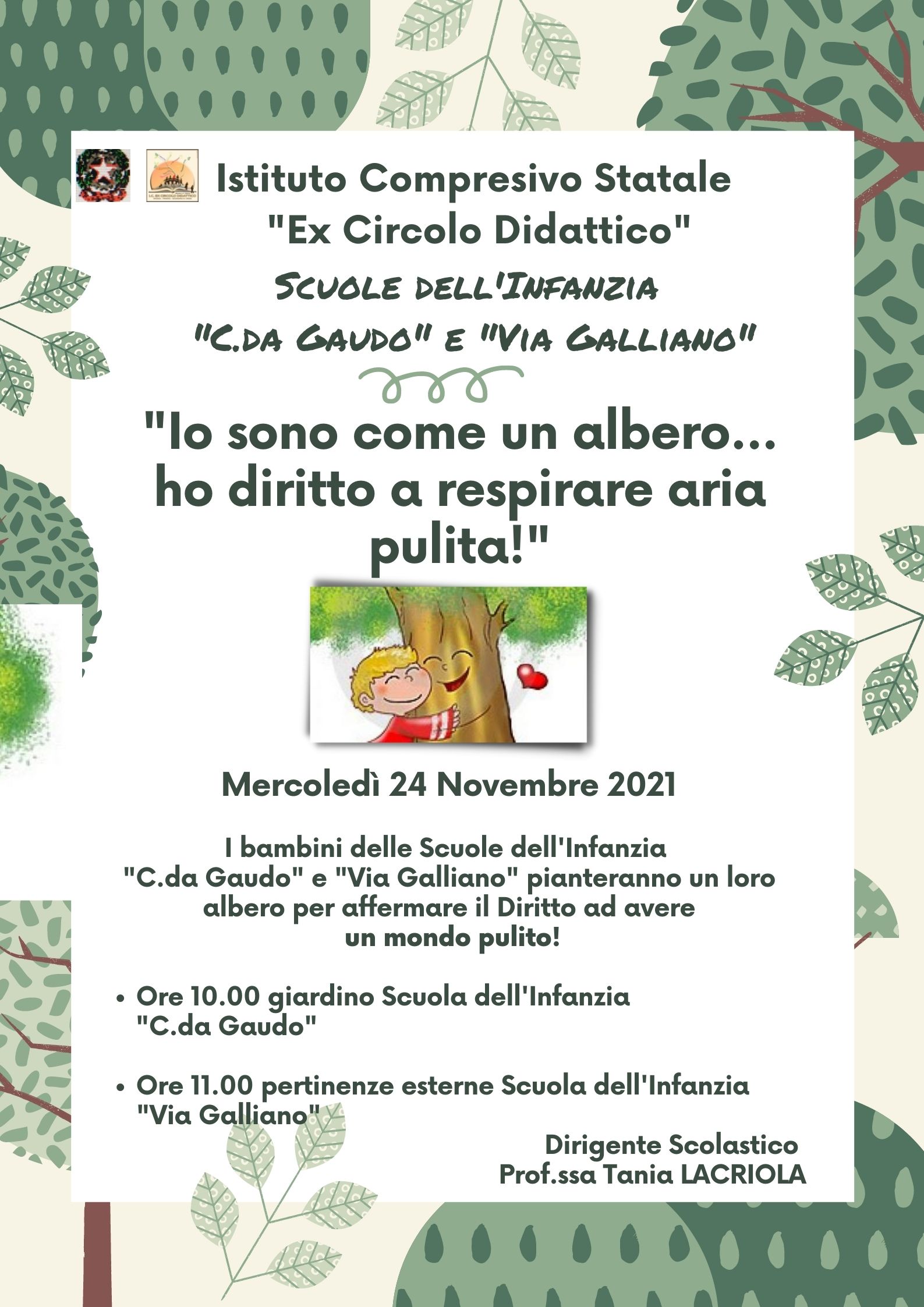 Festa Nazionale dell'albero - manifestazione scuola infanzia