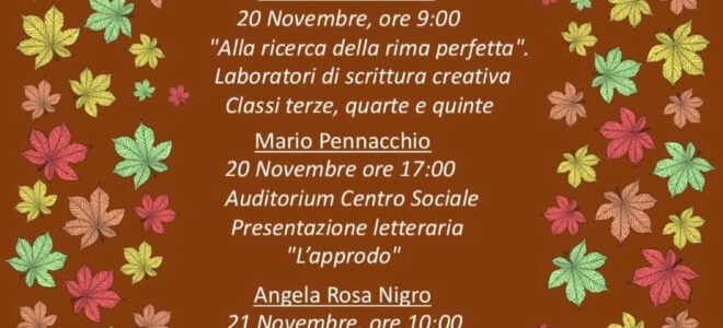 Programma evento Autunno...cadono le parole - Giornate di lettura
