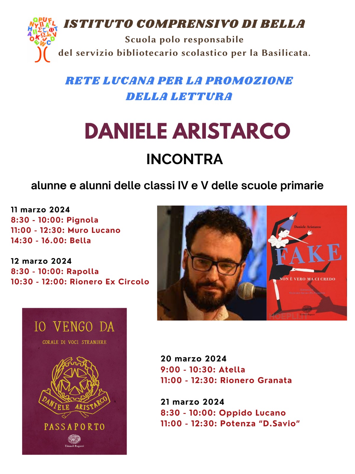 Locandina incontro con l'autore Daniele Aristarco