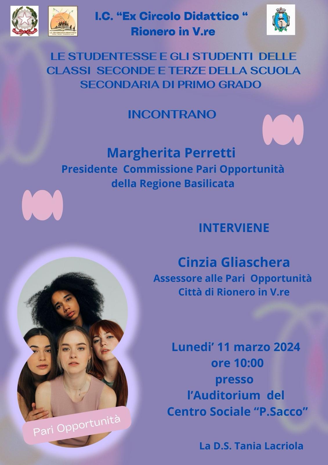 Programma Incontro -Evento Pari Opportunità